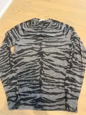 Equipment cashmere zebra print crewneck sweater